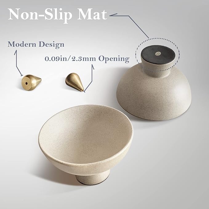 Ceramic Incense Holder for Sticks - Incense Burner Holder Zen Decor - Decorative Bowl for Table Décor Design - 5.3" W X 3.9" H - Bloomnest