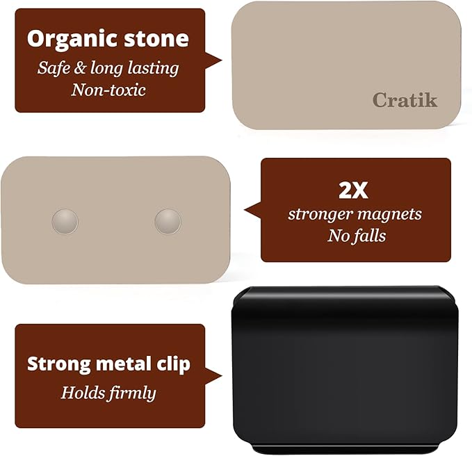 Car Air Freshener - Stone Air Freshener - Car Odor Eliminator for Visor Clip- Natural Scent Starter Kit, Vehicle Scent Diffuser for Cabin, Truck & SUV-Pack of 3 (Teak-Amber-Open Air)-CLIP INCLUDED - Bloomnest