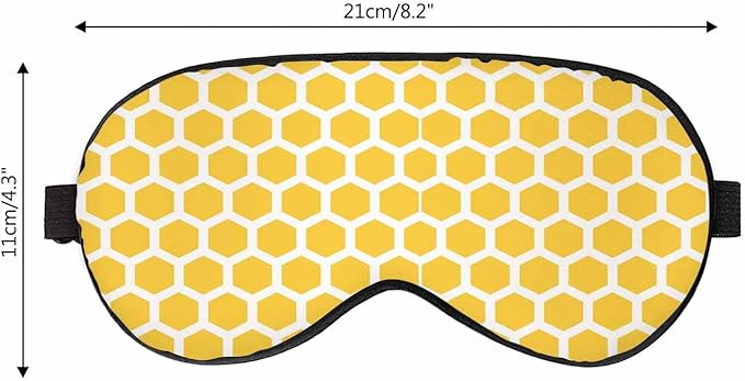 Bee Honeycombs Sleep Eye Mask Yellow White Abstract Cube Men Women Sleep Mask with Adjustable Strap Eye Cover Eye Shade for Travel, Nap,Meditation - Bloomnest