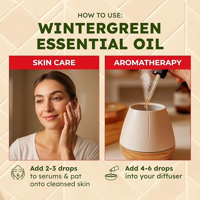 KUKKA Wintergreen Essential Oils - 3.40 Fl Oz - for Hair, Skin, Diffuser, Aromatherapy & DIY Soap Making Scent - Bloomnest