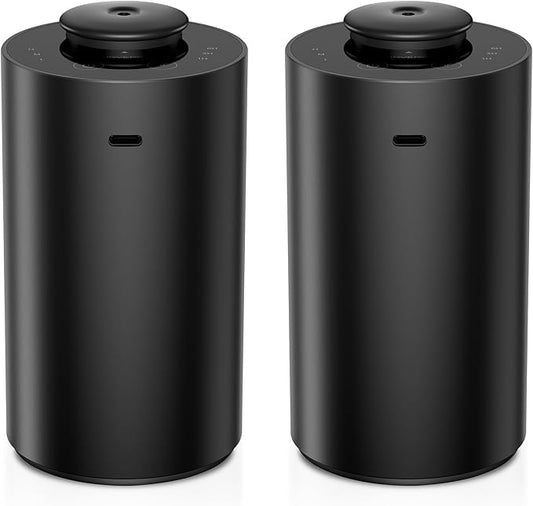 Waterless Essential Oil Diffuser for Home Aromatherapy Scent Diffusers with 3 Countdown Timer Settings or Timer-Off, 3 Mist Levels for Car Room Studio Office, ANX Premium Metal Black 2 Pack - Bloomnest