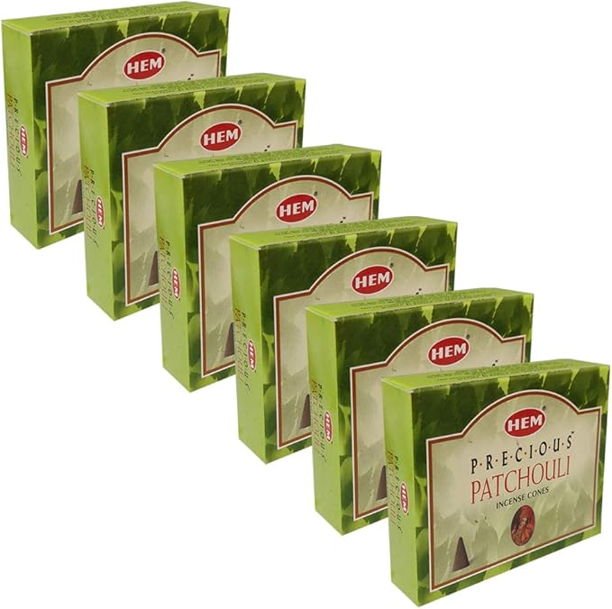 TRUMIRI Incense Cone Holder Bundle with Hem Precious Patchouli Incense Cones - Pack of 6 (Approx 60 Cones) TRUMIRI