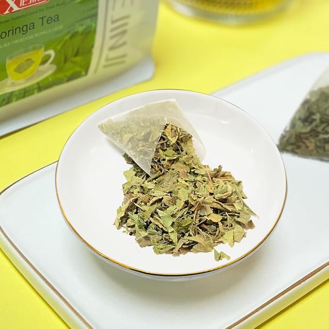 XIEJINJI Moringa Leaf Tea, 40 Tea Bags – Pure Moringa Superfood Infusion for Digestive Comfort & Immune Boost, Nutrient-Dense, Non-GMO, No Additives, Caffeine-Free - Bloomnest