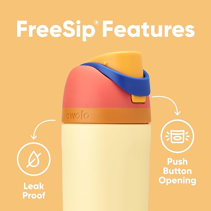 Owala Kids FreeSip Insulated Stainless Steel Water Bottle with Straw for Sports, Travel, and School, BPA-Free Sports Water Bottle, 16 oz, Misty Horizon Owala