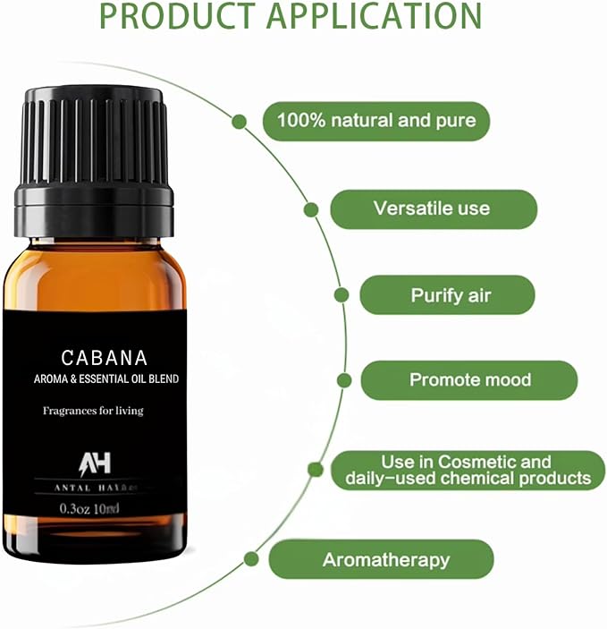 Hotel Scent Oil Inspired by The Ritz Carlton Hotel - Essential Oils for Humidifiers and Waterless Diffusers - Antal Hayat Diffuser Oil - Hotel Scents for Home (0.34, Cabana)