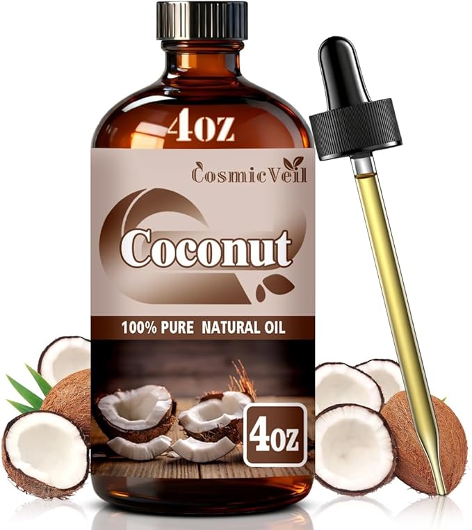 Coconut Essential Oil Fragrance Oil for Aroma Diffuser,Humidifier,Home Fragrance,Cleaning,Body Care,Massage,Yoga,DIY Candle,DIY Soap CosmicVeil（Coconut，4 Fl Oz (Pack of 1)） Cosmicveilessentialoil