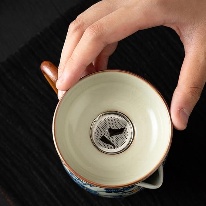 Chinese Tea Pot Sets,10 Pcs Portable Ceramic Cup for Tea, White And Blue Tea Kettle Set,Including 1 Teapot, 1 Tea Strainer, 7 Tea Cups, Asian Tea Sets For Adult,Home,gifing,Tea Lover And Office - Bloomnest