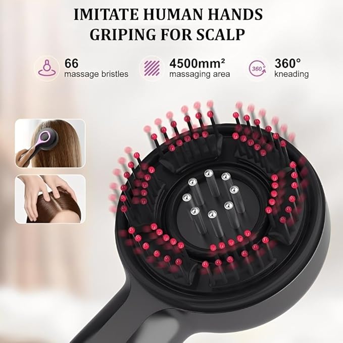 Electric Scalp Massager Comb, Multi-Function Massager Brush for Hairs Care, Scalp Brush with Hair Oil Applicator, IPX7 Waterproof, Heated Hair Massager for Home Relaxation and Travel Use CYTJ