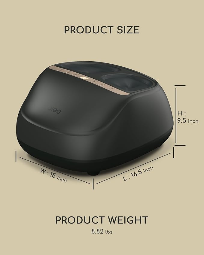 Foot Massager with 2 Level Heat, 3 Level Air Compression & Vibration, Deep Kneading Shiatsu, Remote Control & Timer for Pain Relief, Neuropathy, Plantar Fasciitis, Comfort for Long Stand & Fitness - Bloomnest