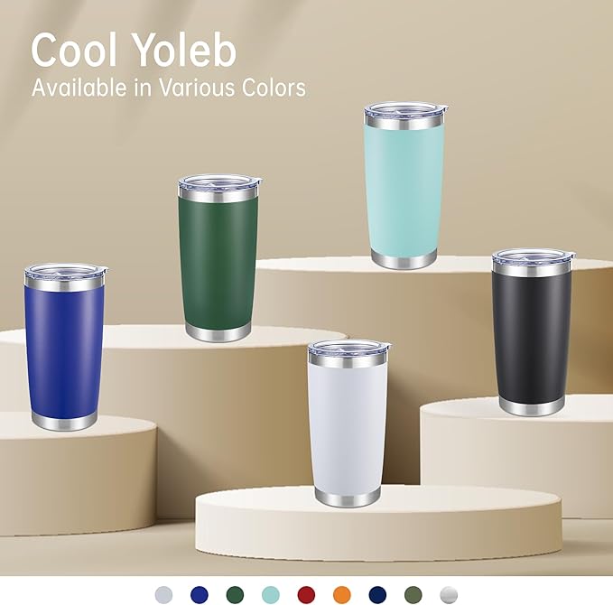 20 oz Tumblers Bulk Stainless Steel Tumbler with Lid Double Wall Vacuum Insulated Coffee Mug 20oz Powder Coated Cup for Hot and Cold Drinks, White, 12 pack - Bloomnest