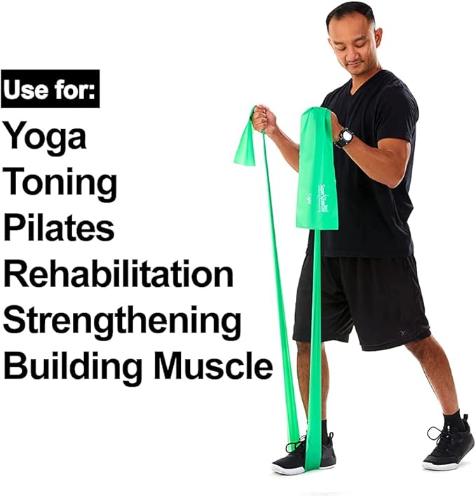 Resistance Band for Working Out - 8,16,24 Yard Resistance Bands Bulk Rolls - 10 Strengths in Light Medium and Heavy Exercise Bands - Latex Free Workout Bands Including iPhone App and e-Book - Bloomnest