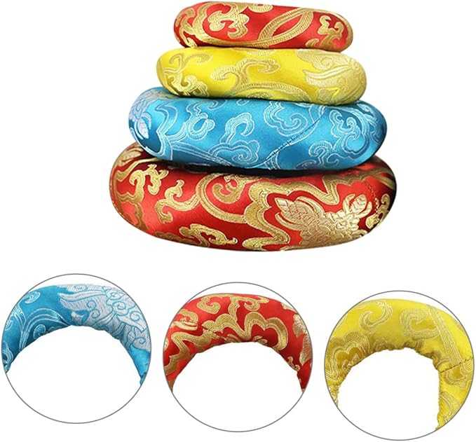 Nepal Handmade Buddha Sound Bowl Cushion Durable Singing Bowl Pad for Meditation Mindfulness Color Design for Practicing - Bloomnest