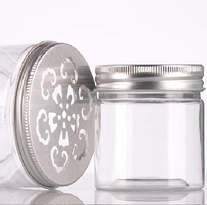 6 pcs 150ml 5 OZ 3 Styles Scented Beads Container Air Freshener Solid Perfume Aroma Diffuser Empty Storage Containers with Hollow Lids Round Jars Sample for Aromatherapy (6) - Bloomnest