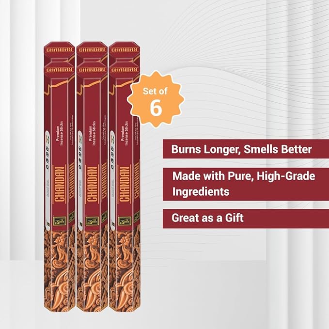 Zed Black Chandan Incense – 20 Hand Rolled Sticks | Premium Aromatherapy Incense for Relaxation, Meditation, Prayer & Spiritual Rituals