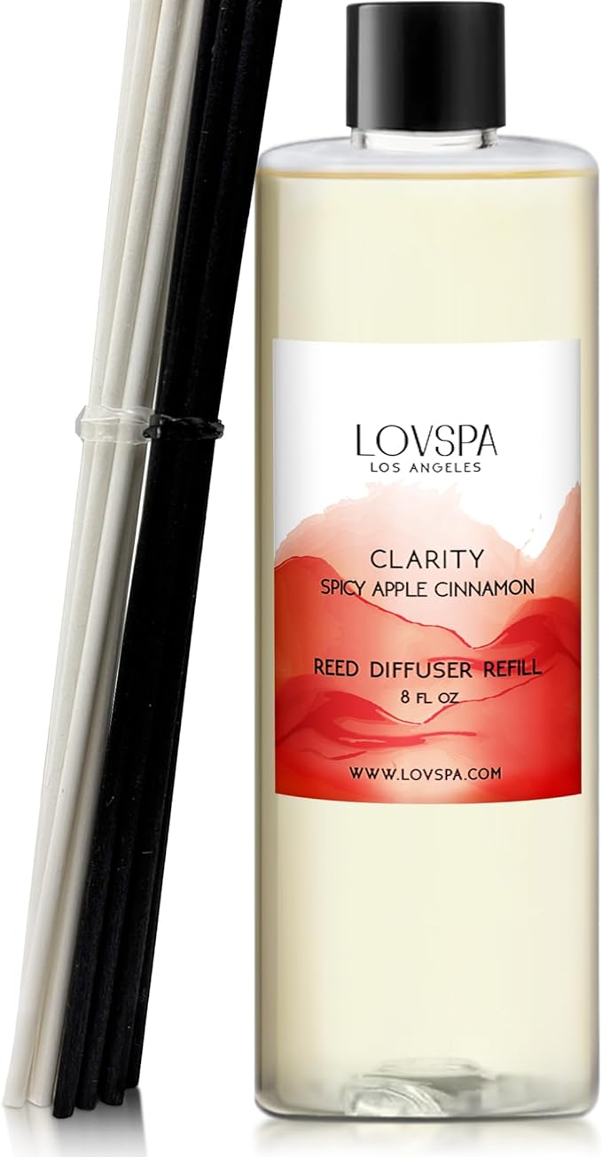 LOVSPA Clarity Spicy Apple Diffuser Oil - Fall Essential Oils for Diffuser Refill & Air Freshener Room Spray - Long-Lasting & Natural Home Fragrance, Scented Oil for Diffusers, USA Made, 8 oz - Bloomnest