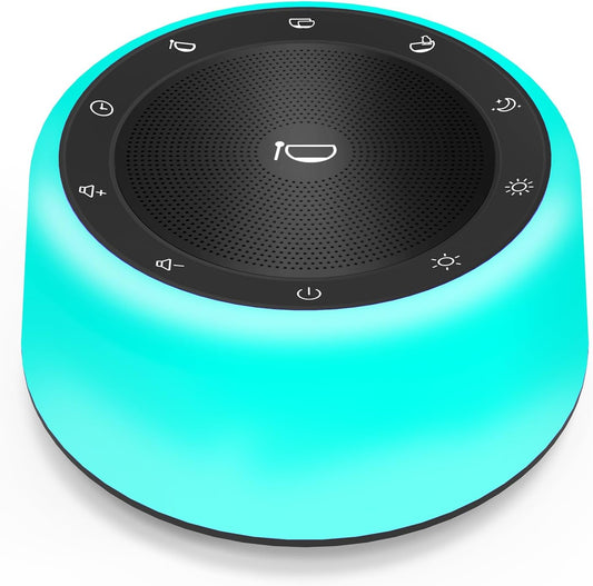 Kipcush Tibetan Singing Bowls Sound Machine - 11 Different Sized Sound Bowls with Night Light for Yoga, Meditation, Mindfulness, Healing, Chakra Healing and Stress Relief, Timer, Plug in (Black)