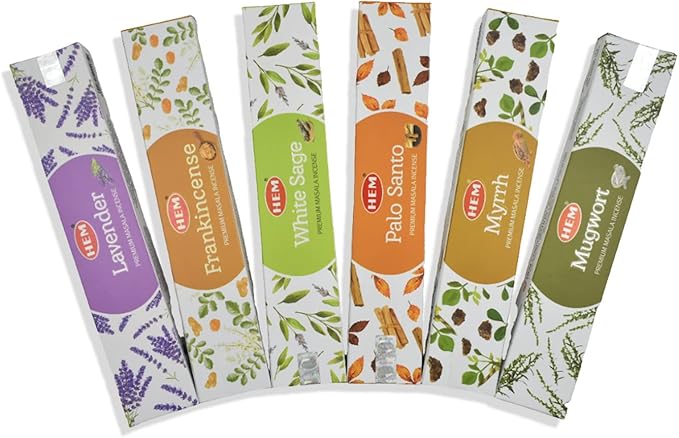 Hem Universal Masala Gift Pack Incense Sticks | Natural Fragrance of Sandalwood for Positivity | Smudge Healing Incense for Stress Relief & Cleansing | Gift Set - Pack of 12 (15 GMS Each) HEM