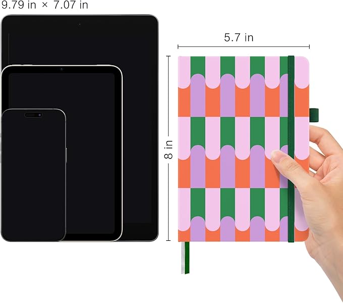 &And Per Se Lined Journal Notebook, 160 Pages, A5 5.7 x 8 inches College Ruled Thick Paper Notebook Journals for Writing, Hardcover Notebooks for Women Men Office School (Color Block)