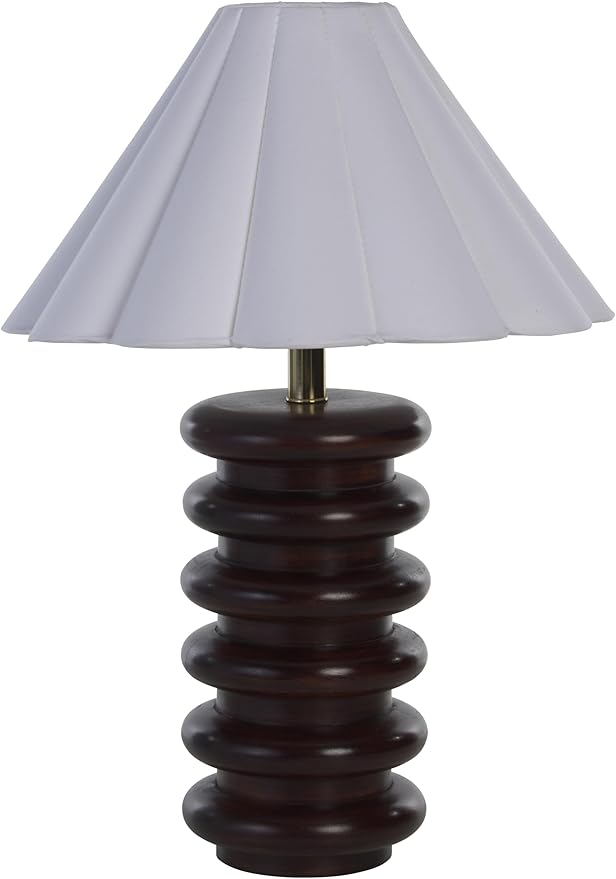 SAFAVIEH Lighting Collection Renata 23-inch Walnut Wood Table Lamp (LED Bulb Included) - Bloomnest