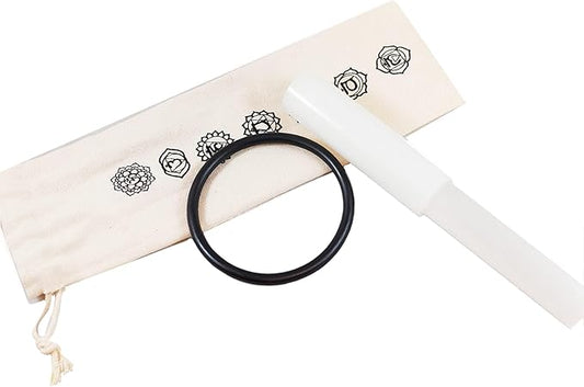 FMTY Crystal Mallet for Crystal Singing Bowls with Soft Carrying Bag, Pure Quartz Crystal Mallet and O-ring for Meditation, Yoga, Spiritual Healing Sound Healing Bath Bowl - Bloomnest