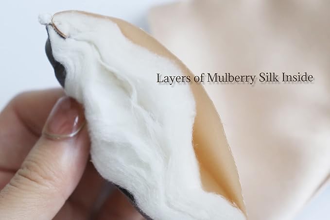 Premium Handcrafted 25 Momme Mulberry Silk Eye Mask for Sleeping (Golden Honey) - Bloomnest