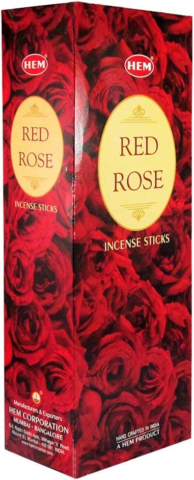 TRUMIRI Red Rose Incense Stick Bundle: 120 Count (6 Packets of 20 Sticks Each) with Trumiri Incense Holder TRUMIRI