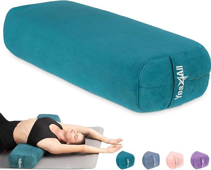 Yes4All Triple-Layer Sponge Yoga Bolster Pillow for Restorative Yoga & Meditation - Versatile Yoga Support Pillow, Balance & Poses Modification - Bloomnest