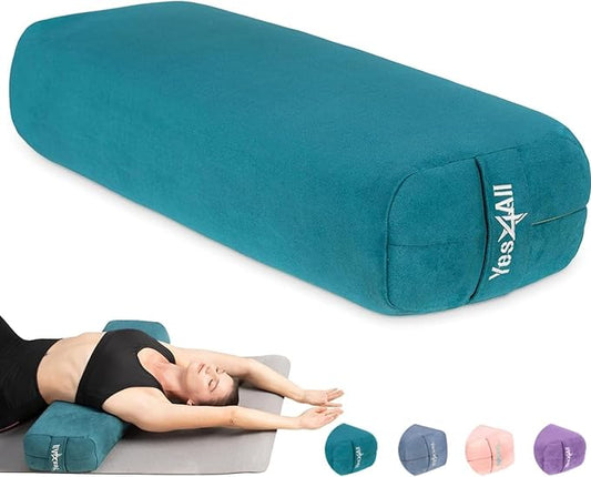 Yes4All Triple-Layer Sponge Yoga Bolster Pillow for Restorative Yoga & Meditation - Versatile Yoga Support Pillow, Balance & Poses Modification - Bloomnest