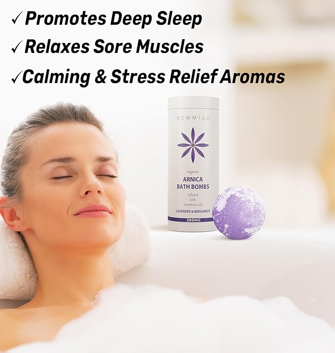 Arnica Bubble Bath Bombs Lavender Bergamot Essential Oils Luxurious Mega Foaming Bath Bombs for Dry Skin Nourishment Moisturizing Blissful Bath Gift - Bloomnest