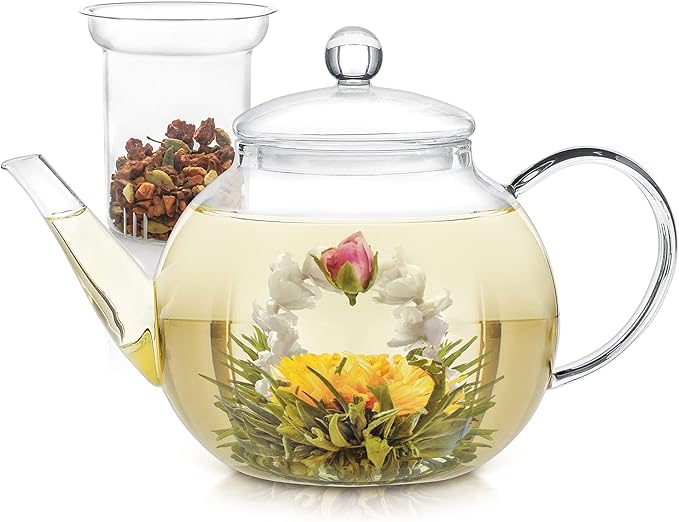 Teabloom Replacement Glass Infuser – Fits Teabloom 27 oz Celebration Glass Teapot & Celebration Teapot Models Before 2024 – Not Compatible with Other Teapots