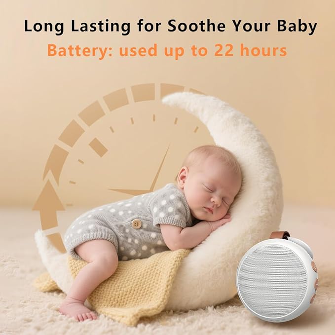 Portable Sound Machine Baby White Noise Machine Pink Noise Machine with 30 Soothing Sounds for Newborn Kids Adults Battery Sleep Brown Noise Masker 4 Timers Memory Function for Travel Home Office - Bloomnest