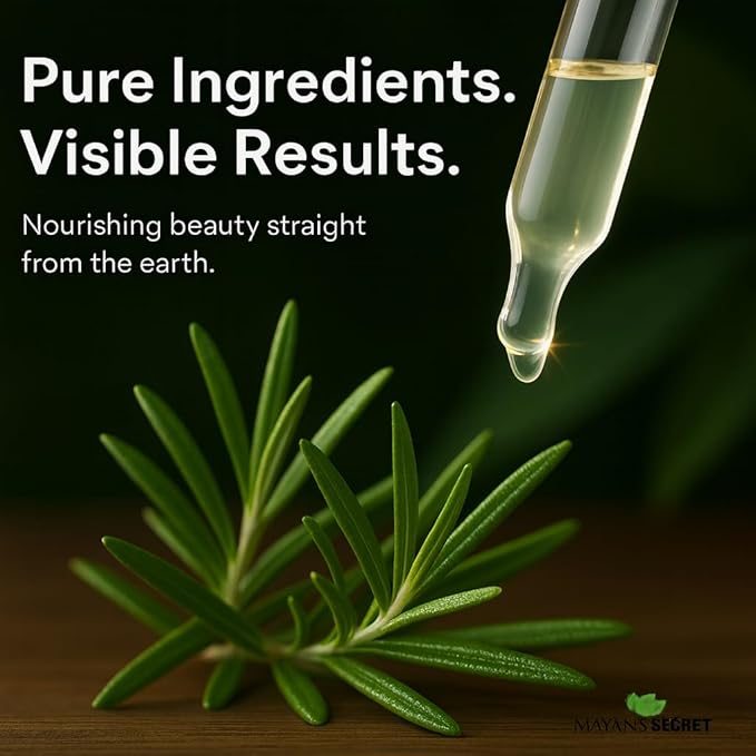 Mayan's Secret Rosemary Essential Oil - Pure and Natural, 4 oz Amber Glass Bottle for Hair, and Skin Care MayansSecret