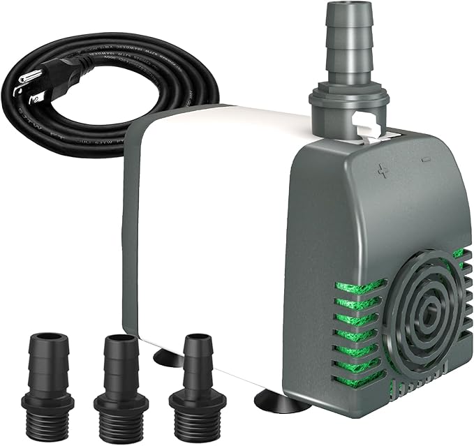 550GPH Submersible Water Pump, Fountain Pumps with Over Heating Protection Adjustable Flow Rate Desin 6.5ft High Lift for Fountains, Hydroponics, Ponds, Aquariums & More - Bloomnest