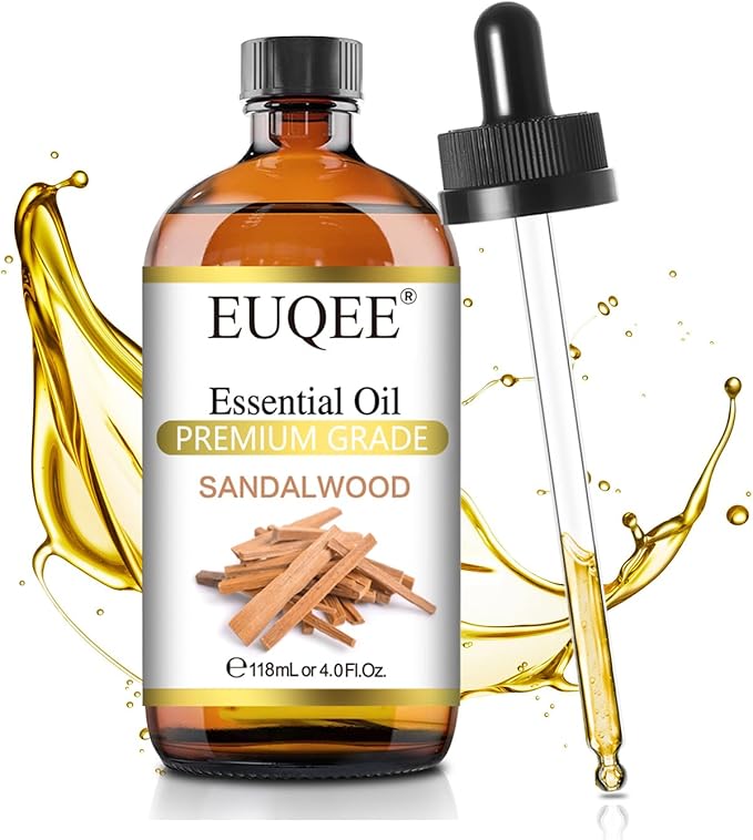 EUQEE Sandalwood Essential Oil(4 oz/118 ml) Sandalwood Oil Oil with Glass Dropper, Great for Diffusers, Soap & Candle Making - Bloomnest