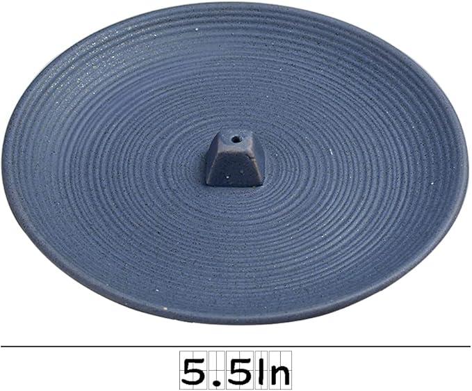 Incense Stick Holder Ceramic Incense Holder Simple Style Incense Sticks Holder Blue Insence Burner for Set for Office Yoga and Livingroom (Blue) - Bloomnest