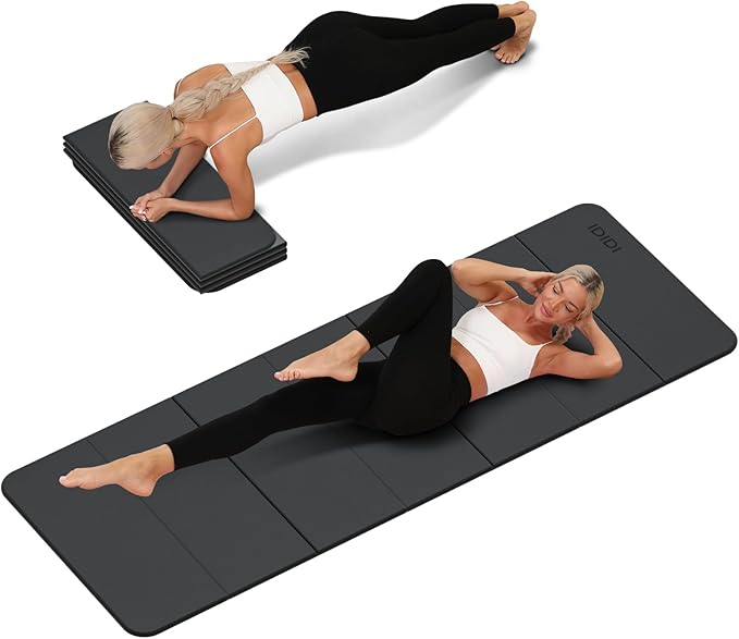 Foldable Yoga Mat Extra Thick 0.32 Inches Eco-Friendly POE Material, Non-Slip Design Fitness Mats, Multi-Purpose Workout Mats For Studio or Home Use (71 x 24 x 0.32 inches） - Bloomnest