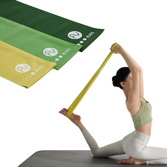 Resistance Bands, 6.5ft Long Non-Latex Elastic Stretch Bands, Exercise Bands for Physical Therapy, Yoga, Pilates, Rehab, Home Gym Workouts, Strength Training - Bloomnest