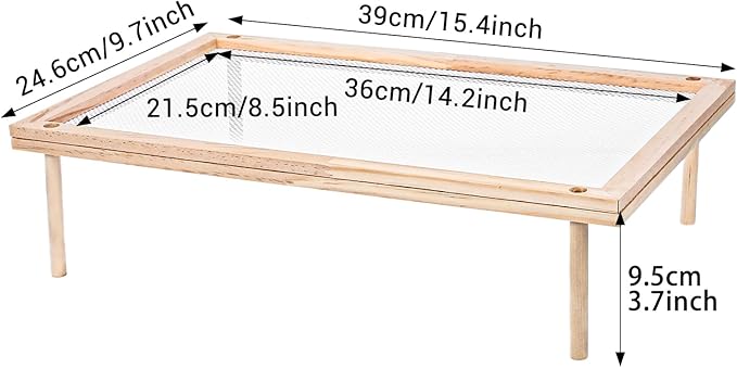 Set of 2 Stackable Wood Pasta Herb Drying Rack, Food Dryer Stand with Net for Drying Seeds, Herb, Bud - Bloomnest