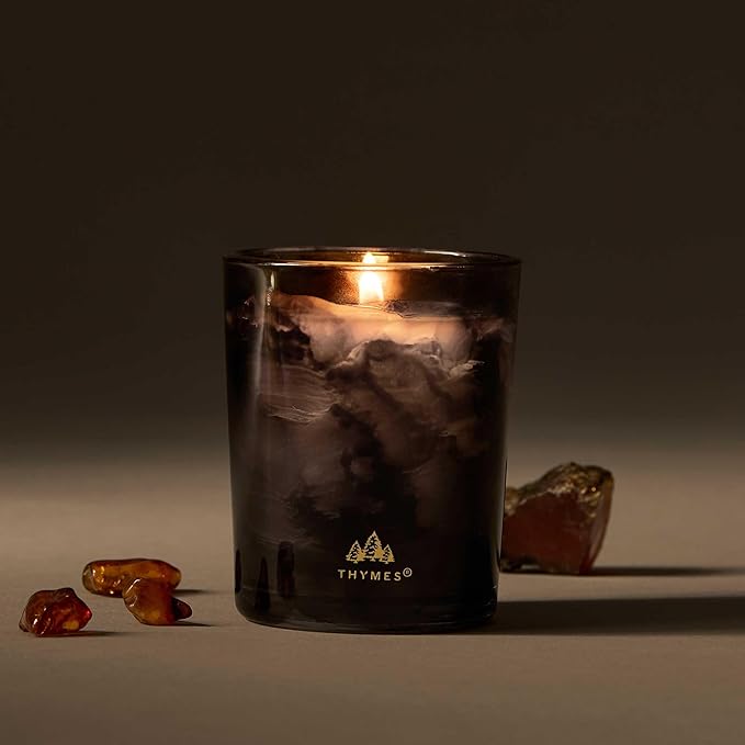 Thymes Noir Woods Scented Candles for Home Decor – Notes of Fresh Evergreen, Smoky Wood & Golden Amber – Luxury Home Fragrance Gifts for Women & Men – Burns Up to 20 Hrs (Votive Candle, 2 oz) - Bloomnest