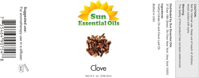 Sun Essential Oils Clove Essential Oil 8 oz – Aromatherapy Oil - Bloomnest
