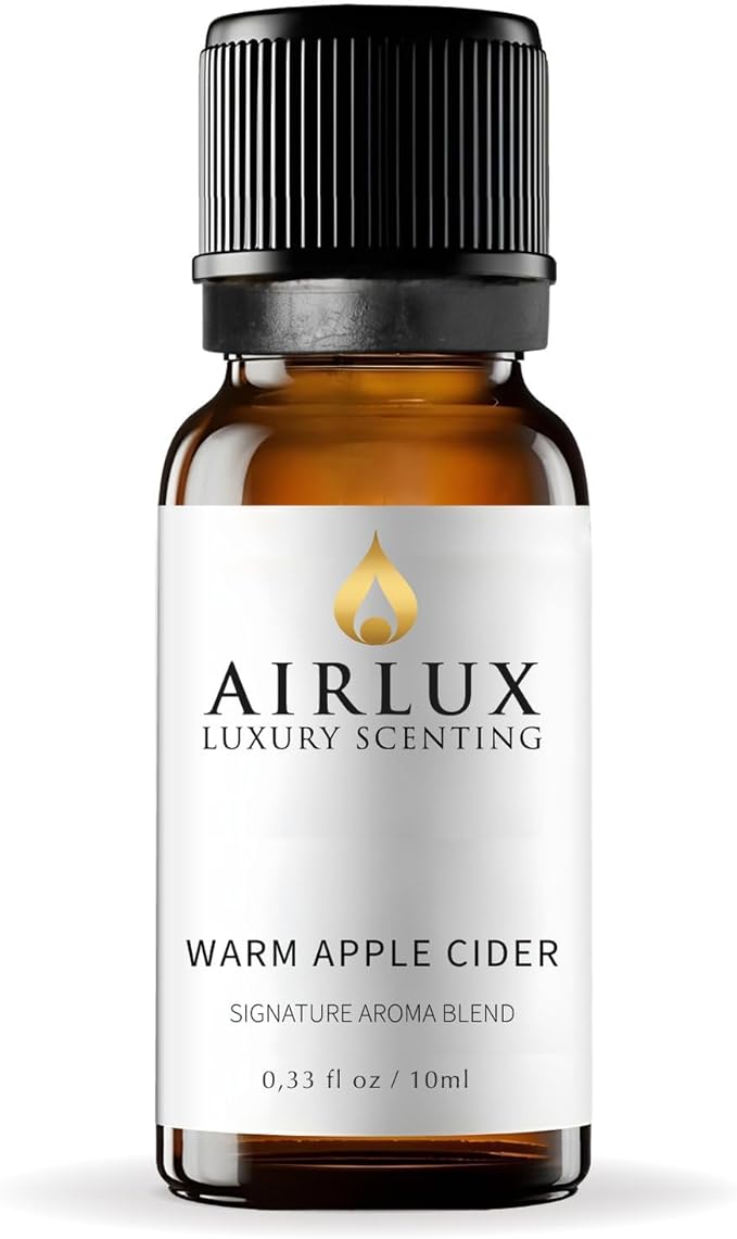 Signature Aroma Oil No. 16 Warm Apple Cider – Aroma Oil for Cold Air & Waterless Diffusers and DIY Crafts – 10 mL, 0.34 fl oz Glass Bottle Airlux
