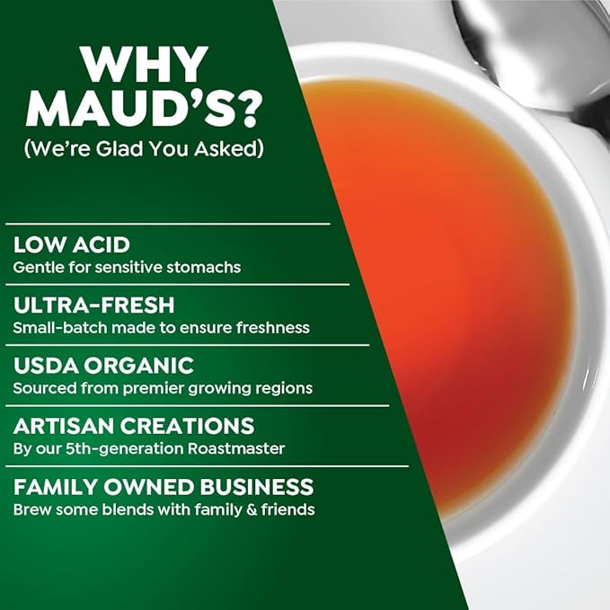 Maud's Organic Peppermint Tea Pods, 24 ct, Recyclable Single Serve Pods – 100% Gourmet Blended Tea Leaves, Compatible with Keurig K Cups Maker - Bloomnest