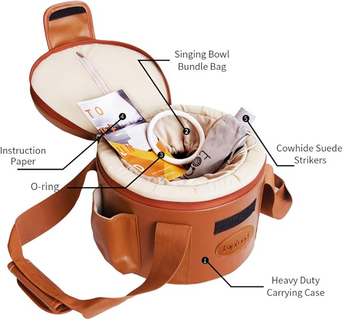 TOPFUND Pink Purple F Note Crystal Singing Bowl 8" Heart Chakra with Heavy Duty Carrying Case and Suede Mallet