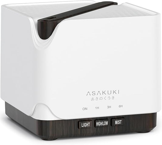 ASAKUKI Essential Oil Diffuser, Multifunctional Ultrasonic Aromatherapy Fragrant Oil Vaporizer Humidifier with Timer, Auto-Off Safety Switch, and 7 LED Light Colors, 700 ml (Brown Wood) - Bloomnest