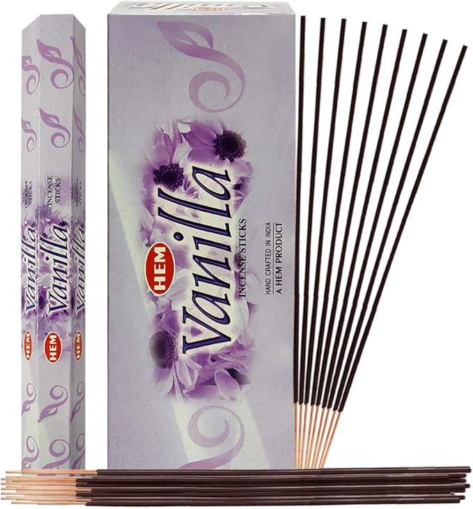 TRUMIRI Vanilla Incense Sticks & Holder Bundle: 121 Pieces (6 Packs of 20), 1 Set TRUMIRI