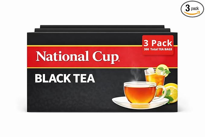 National Cup Black Tea, 100 Tagless Tea Bags (Pack of 3) - Bloomnest