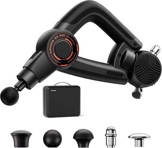 R3 Pro 3-in-1 Massage Gun with Vibration - 18mm Amplitude & 6500RPM Deep Tissue Percussion Massager for Pain Relief in Back, Shoulder, Leg - Gift for Athletes - Bloomnest