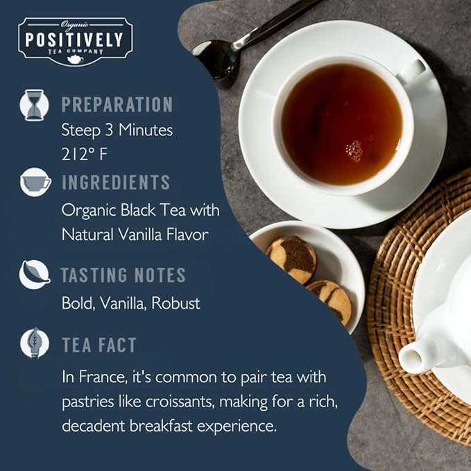 Organic Positively Tea Company, French Breakfast Black Tea, Loose Leaf, 16 Ounce - Bloomnest