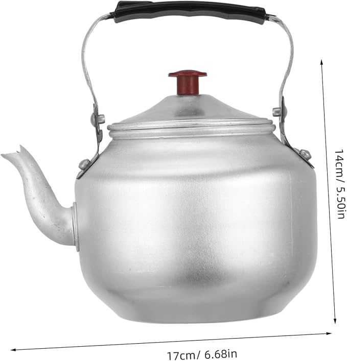 Aluminum Tea Kettle with Handle and Strainer Small Teapot for Home and Outdoor Use Polished Finish Safe Lightweight Cooking Pot for Boiling Water and Brewing Loose Leaf Tea - Bloomnest