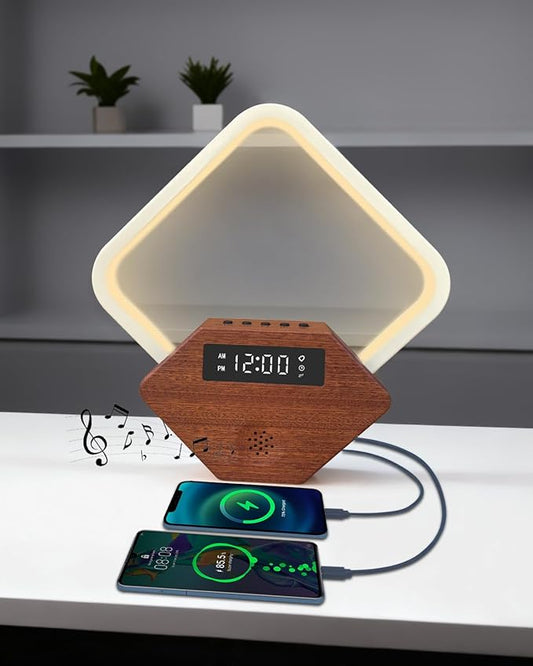 Sunrise Alarm Clock for Bedrooms Heavy Sleepers 15 Sleep Sounds White Noise Machine Baby/Adults 3 Color Table Lamp 10 Ringtones with PD22.5W USB C Fast Charger Birthday Gifts for Women - Bloomnest